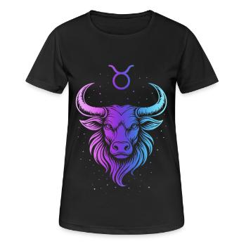 Gradient Cosmique de Taureau - T-shirt respirant Femme - noir - Devant - AI Model Female 172 light (172cm)