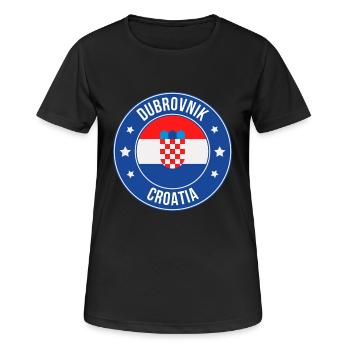 Insigne rond du blason de Dubrovnik - T-shirt respirant Femme - noir - Devant - AI Model Female 172 light (172cm)