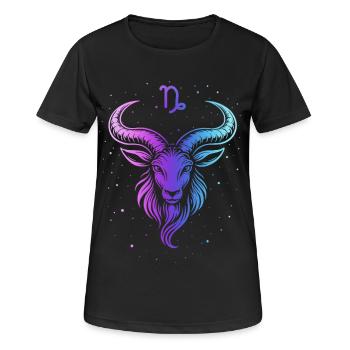Chèvre colorée avec motif d’étoiles - T-shirt respirant Femme - noir - Devant - AI Model Female 172 light (172cm)