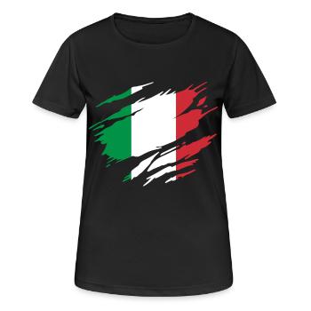 Italy Italian Flag Italia - Women's Breathable T-Shirt - black - Front - AI Model Female 172 light (172cm)