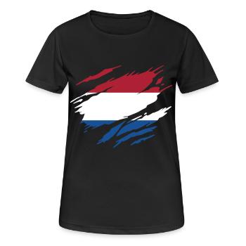 Drapeau des Pays-Bas Hollande - T-shirt respirant Femme - noir - Devant - AI Model Female 172 light (172cm)