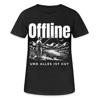 Offline Genuss - Frauen T-Shirt atmungsaktiv - Schwarz - Vorne - AI Model Female 172 light (172cm)
