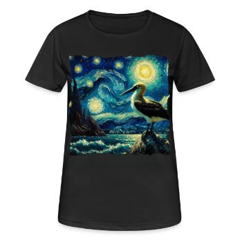 Nuit étoilée de Nazca Booby - T-shirt respirant Femme - noir - Devant - AI Model Female 172 light (172cm)