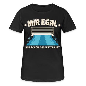 Mir Egal | Klimaanlage - Frauen T-Shirt atmungsaktiv - Schwarz - Vorne - AI Model Female 172 light (172cm)