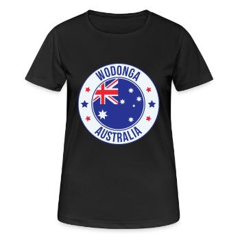 Emblème de l’insigne Wodonga Australia - T-shirt respirant Femme - noir - Devant - AI Model Female 172 light (172cm)