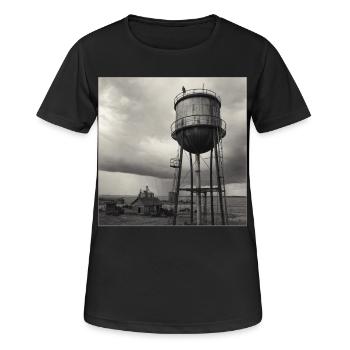 Bird of Prey Raven Water Tower Rétro Animal Crime - T-shirt respirant Femme - noir - Devant - AI Model Female 172 light (172cm)