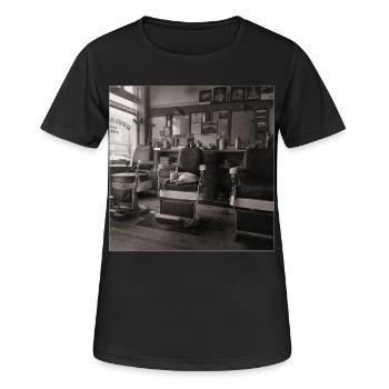 Salon de barbier pour chats Photo vintage Crime animalier rétro - T-shirt respirant Femme - noir - Devant - AI Model Female 172 light (172cm)