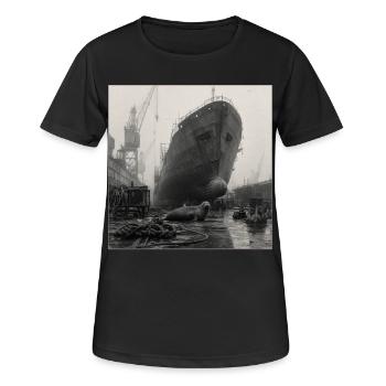 Robbe Shipyard Photo vintage Crime animalier - T-shirt respirant Femme - noir - Devant - AI Model Female 172 light (172cm)
