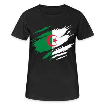 Algerische Flagge Algeriens - Frauen T-Shirt atmungsaktiv - Schwarz - Vorne - AI Model Female 172 light (172cm)