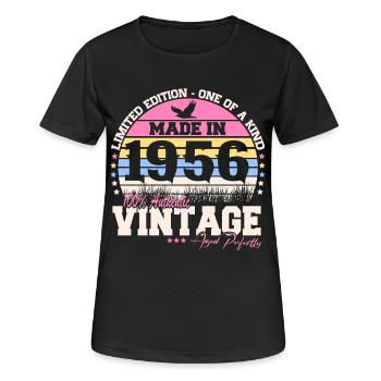Vintage 1956 Vintage Birthday Gift - Women's Breathable T-Shirt - black - Front - AI Model Female 172 light (172cm)