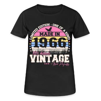 Cadeau vintage rétro vintage 1966 pour le 60e anniversaire - T-shirt respirant Femme - noir - Devant - AI Model Female 172 light (172cm)