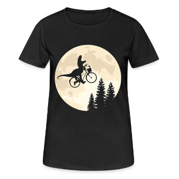 Dino Bicycle Moon Vintage - T-shirt respirant Femme - noir - Devant - AI Model Female 172 light (172cm)