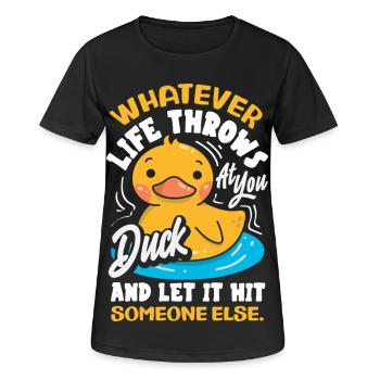 Funny Ducks Motif Ducks Lover Sayings - Women's Breathable T-Shirt - black - Front - AI Model Female 172 light (172cm)
