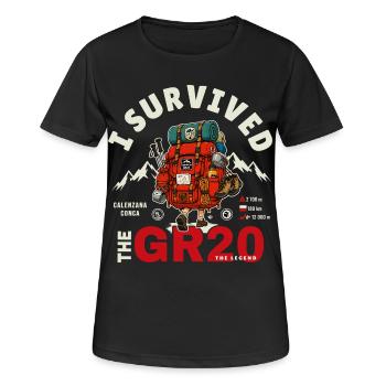 I Survived the GR20 corse cadeau randonnée - T-shirt respirant Femme - noir - Devant - AI Model Female 172 light (172cm)