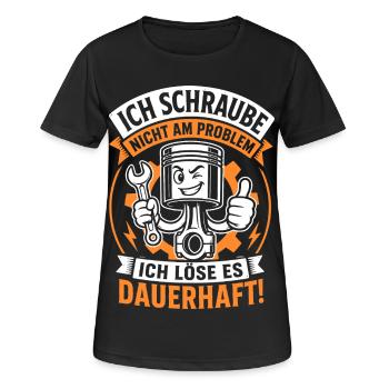Ich schraube nicht am Problem - Frauen T-Shirt atmungsaktiv - Schwarz - Vorne - AI Model Female 172 light (172cm)