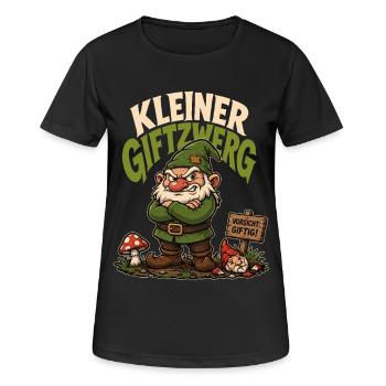 Kleiner Giftzwerg – Frecher Humor Spruch - Frauen T-Shirt atmungsaktiv - Schwarz - Vorne - AI Model Female 172 light (172cm)