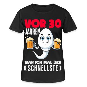 Vor 30 Jahren Der Schnellste - Frauen T-Shirt atmungsaktiv - Schwarz - Vorne - AI Model Female 172 light (172cm)