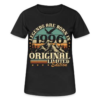 Cadeau d’anniversaire Legends 1996 Vintage 30 - T-shirt respirant Femme - noir - Devant - AI Model Female 172 light (172cm)