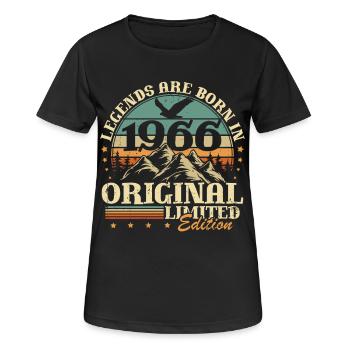 Cadeau d’anniversaire Legends 1966 Vintage 60 - T-shirt respirant Femme - noir - Devant - AI Model Female 172 light (172cm)