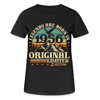 Cadeau d’anniversaire Legends 1956 Vintage 70 - T-shirt respirant Femme - noir - Devant - AI Model Female 172 light (172cm)