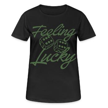 Feeling Lucky Dice Script - Women's Breathable T-Shirt - black - Front - AI Model Female 172 light (172cm)
