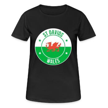 Emblème du Dragon gallois de St Davids - T-shirt respirant Femme - noir - Devant - AI Model Female 172 light (172cm)