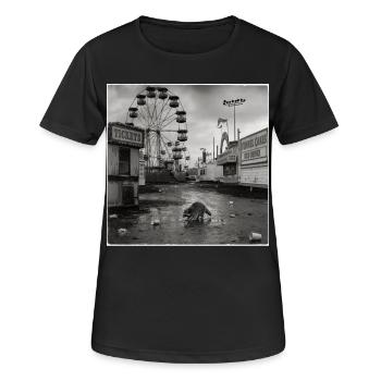 Abandoned Funfair Raccoon Retro Funfair Animal - Women's Breathable T-Shirt - black - Front - AI Model Female 172 light (172cm)