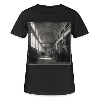 Lost Place Moose Black & White Art Animal Crime - Women's Breathable T-Shirt - black - Front - AI Model Female 172 light (172cm)