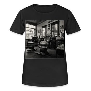 Crime rétro rétro de chat de salon de barbier - T-shirt respirant Femme - noir - Devant - AI Model Female 172 light (172cm)