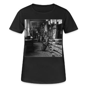 Castor dans l’atelier de menuiserie Crime rétro rétro avec les animaux - T-shirt respirant Femme - noir - Devant - AI Model Female 172 light (172cm)