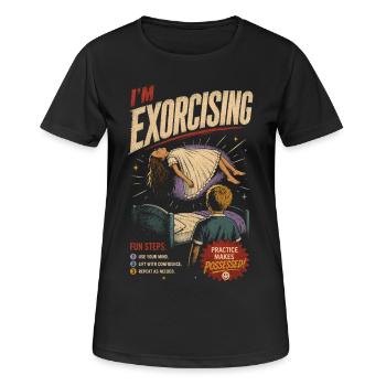 Im Exorcising: Self Help Humor - Women's Breathable T-Shirt - black - Front - AI Model Female 172 light (172cm)