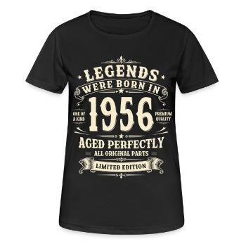 Cadeau pour le 70e anniversaire 1956 Homme Vintage Rétro - T-shirt respirant Femme - noir - Devant - AI Model Female 172 light (172cm)