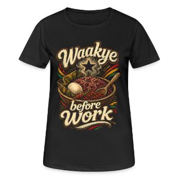 Ghana Ghanesisch Waakye avant le travail - T-shirt respirant Femme - noir - Devant - AI Model Female 172 light (172cm)