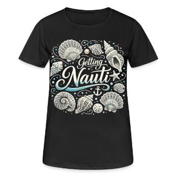 Bachelor Party Women's Shirt Maritime - Getting Nauti Shell - Women's Breathable T-Shirt - black - Front - AI Model Female 172 light (172cm)