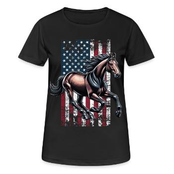 Trakehner US Trakehner - T-shirt respirant Femme - noir - Devant - AI Model Female 172 light (172cm)