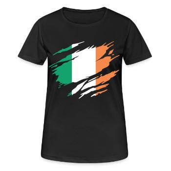 Irlande Drapeau Irlandais Irlandaise - T-shirt respirant Femme - noir - Devant - AI Model Female 172 light (172cm)