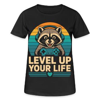 Améliorez votre vie, joueur de ratons laveurs - T-shirt respirant Femme - noir - Devant - AI Model Female 172 light (172cm)