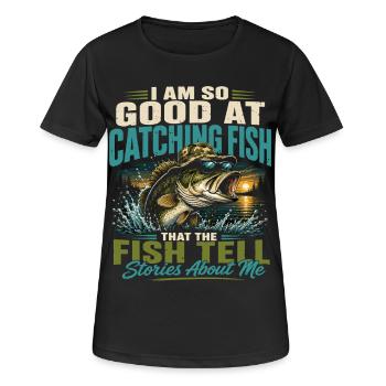 Legendary Fisherman Humor Retro Vintage Fish - Women's Breathable T-Shirt - black - Front - AI Model Female 172 light (172cm)