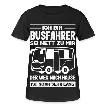 Busfahrer Sei Nett Heimweg Lang - Frauen T-Shirt atmungsaktiv - Schwarz - Vorne - AI Model Female 172 light (172cm)