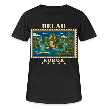 Marque de voyage vintage Palau Koror - T-shirt respirant Femme - noir - Devant - AI Model Female 172 light (172cm)