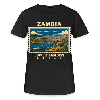 Zambia Lower Zambezi Vintage Travel Brand - Women's Breathable T-Shirt - black - Front - AI Model Female 172 light (172cm)