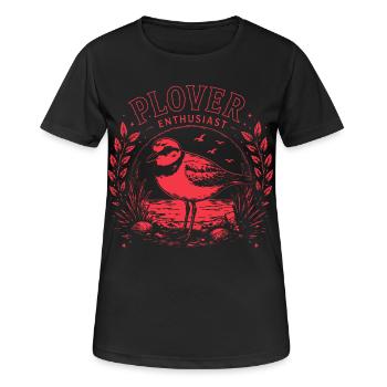 Plover Enthusiast Regenpfeifer Vogel Artwork - Frauen T-Shirt atmungsaktiv - Schwarz - Vorne - AI Model Female 172 light (172cm)