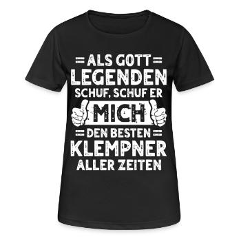Klempner - Frauen T-Shirt atmungsaktiv - Schwarz - Vorne - AI Model Female 172 light (172cm)