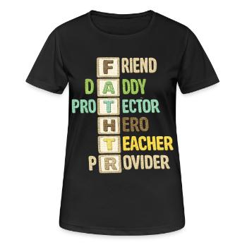 Fête des pères - T-shirt respirant Femme - noir - Devant - AI Model Female 172 light (172cm)