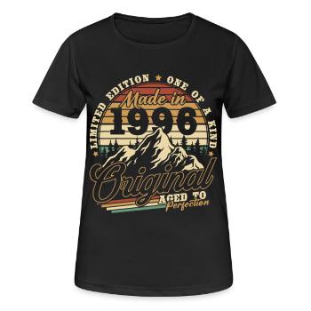 Cadeau d’anniversaire vintage vintage rétro 1996 - T-shirt respirant Femme - noir - Devant - AI Model Female 172 light (172cm)