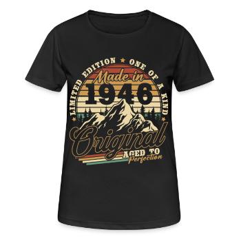 1946 Vintage Vintage Birthday Gift Retro - Women's Breathable T-Shirt - black - Front - AI Model Female 172 light (172cm)