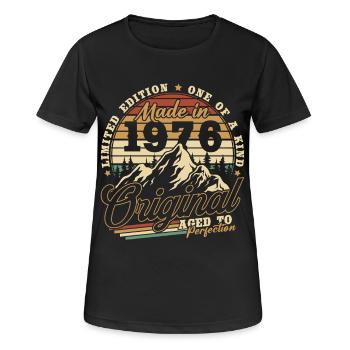 Cadeau d’anniversaire vintage vintage rétro 1976 - T-shirt respirant Femme - noir - Devant - AI Model Female 172 light (172cm)