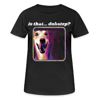 Chien Dubstep Drôle - Festival Rave Dubstep - T-shirt respirant Femme - noir - Devant - AI Model Female 172 light (172cm)
