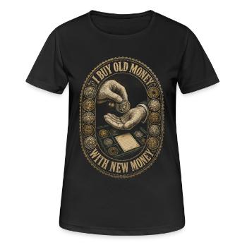 Collectionneur de pièces Numismatique, Collection de pièces - T-shirt respirant Femme - noir - Devant - AI Model Female 172 light (172cm)