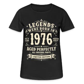 Cadeau pour le 50e anniversaire 1976 Homme Vintage Rétro - T-shirt respirant Femme - noir - Devant - AI Model Female 172 light (172cm)